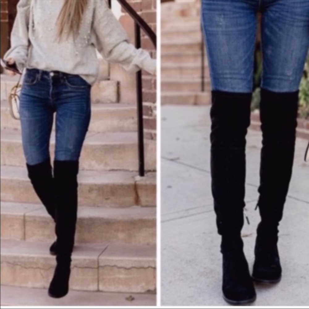 Sam Edelman Black Over-the-Knee Suede Boots